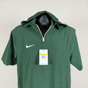Nike 1/4 Zip Coaches SS Hoodie Windbreak Men's Small FJ9548-342 Green Nwt‎